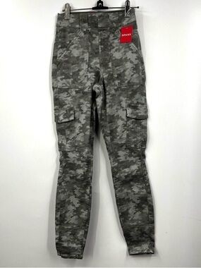 Spanx Stretch Twill Ankle Cargo Pant Camo Color Stone Wash Size Small New